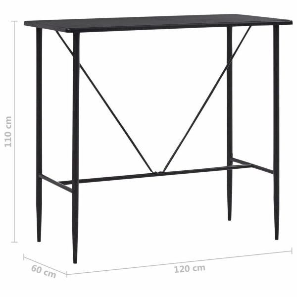 Bar Table 120x60x110 cm MDF – Black