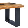 Coffee Table 100x50x40 cm Solid Teak Wood – MULTICOLOUR, Polyresin