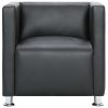 Cube Armchair Faux Leather – Grey