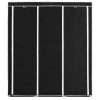 Wardrobe with Compartments and Rods 150x45x175 cm Fabric – Black