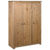 3-Door Wardrobe Pine Panama Range – 118x50x171.5 cm, Brown