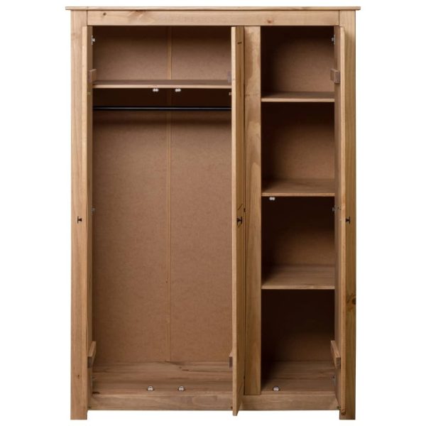 3-Door Wardrobe Pine Panama Range – 118x50x171.5 cm, Brown