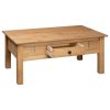 Coffee Table 100x60x45 cm Solid Pine Wood Panama Range – Brown