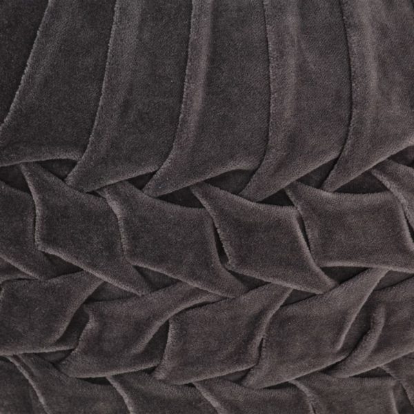 Pouffe Cotton Velvet Smock Design 40×30 cm – Anthracite