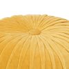 Pouffe Cotton Velvet Smock Design 40×30 cm – Yellow