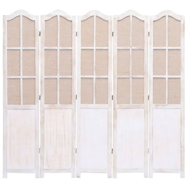 Blackpool Room Divider White 105×165 cm Fabric