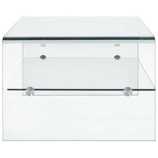 Coffee Table Clear Tempered Glass – 98x45x31 cm