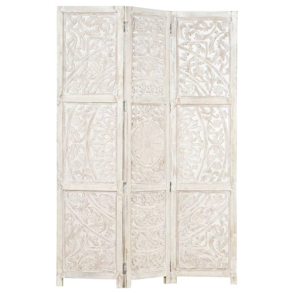 Petaluma Hand carved 3-Panel Room Divider 120×165 cm Solid Mango Wood