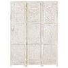 Petaluma Hand carved 3-Panel Room Divider 120×165 cm Solid Mango Wood – White