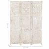 Petaluma Hand carved 3-Panel Room Divider 120×165 cm Solid Mango Wood – White