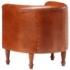 Tub Chair Real Leather – Brown