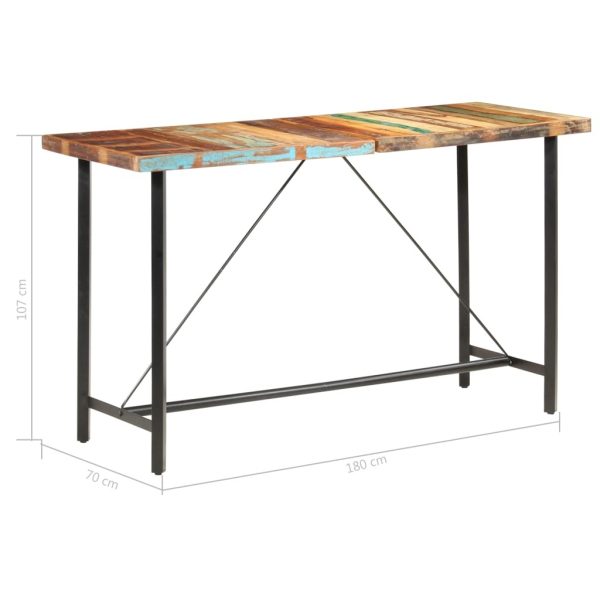 Bar Table 180x70x107 cm – Solid Reclaimed Wood