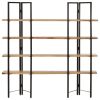 4-Tier Bookcase Solid Mango Wood – 160x35x160 cm