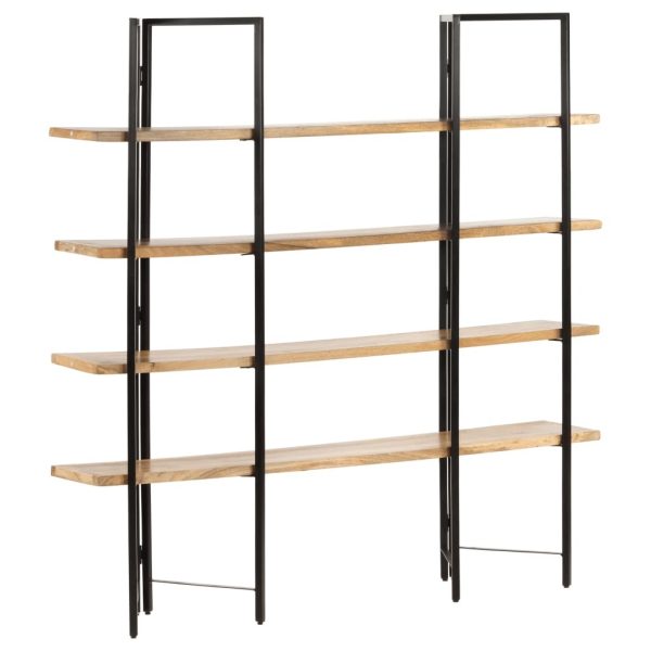 4-Tier Bookcase Solid Mango Wood – 160x35x160 cm