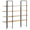 4-Tier Bookcase Solid Mango Wood – 160x35x160 cm