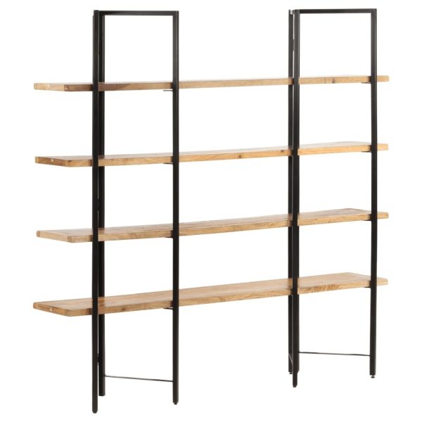 4-Tier Bookcase Solid Mango Wood – 160x35x160 cm