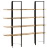 4-Tier Bookcase Solid Mango Wood – 160x35x160 cm