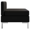 Hicksville Sectional Footrest with Cushion Farbic – Black, Middle Sofa