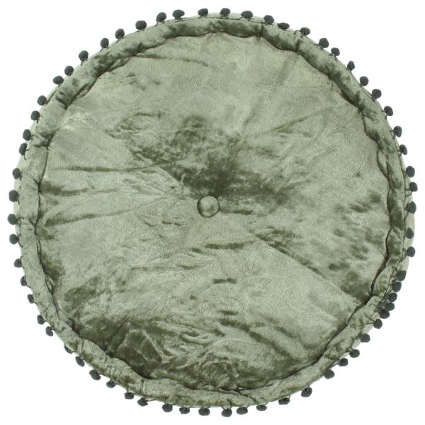 Round Pouffe Velvet 40×20 cm – Green