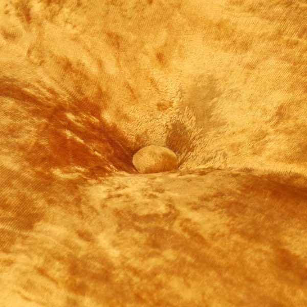 Round Pouffe Velvet 40×20 cm – Mustard