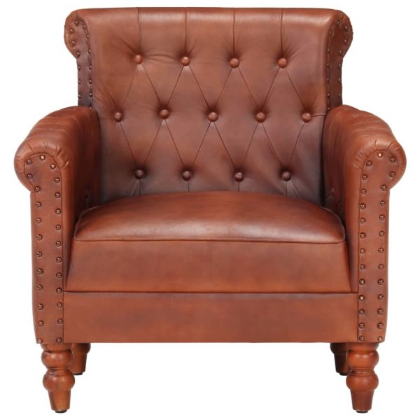 Armchair Real Goat Leather – Brown