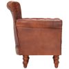 Armchair Real Goat Leather – Brown