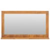 Wall Mirror with Shelf Solid Teak Wood – 100x12x60 cm