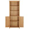 Bookcase with 2 Doors Solid Oak Wood – 70x30x180 cm