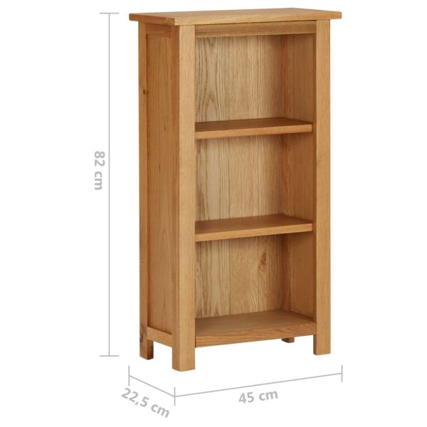 Bookcase Solid Oak Wood – 45×22.5×82 cm