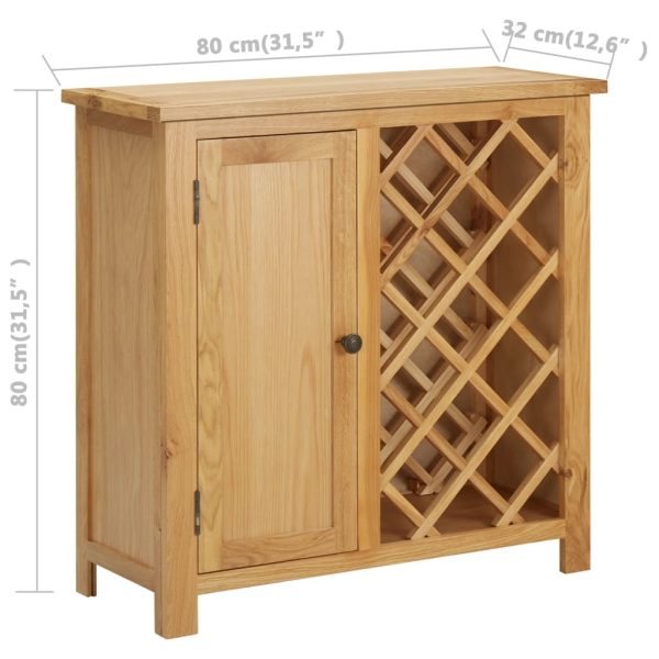 Wine Cabinet for 11 Bottles 80x32x80 cm Solid Wood – Brown