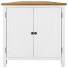 Corner Cabinet 80×33.5×78 cm Solid Wood – White