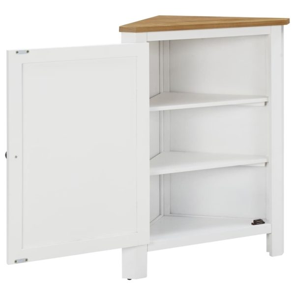 Corner Cabinet 59x45x80 cm Solid Wood – White