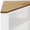 Corner Shelf 59x36x100 cm Solid Wood – White