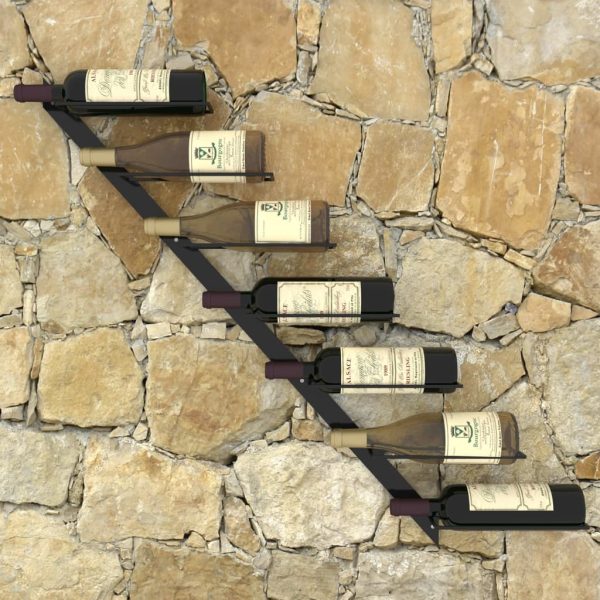Wall-mounted Wine Rack for 7 Bottles Black Metal – 1