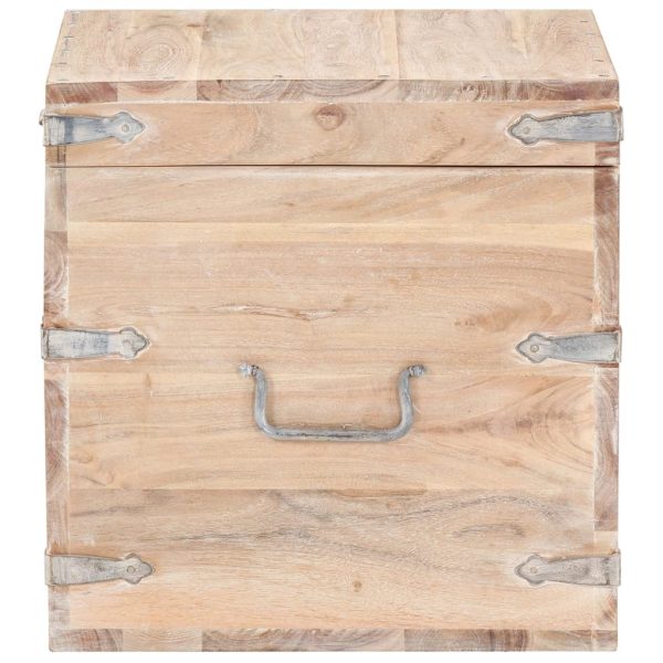 Chest Solid Acacia Wood – 40x40x40 cm, Light Brown