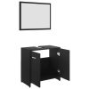 4 Piece Bathroom Furniture Set Engineered Wood – Black