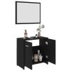 4 Piece Bathroom Furniture Set Engineered Wood – Black