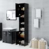 4 Piece Bathroom Furniture Set Engineered Wood – Black