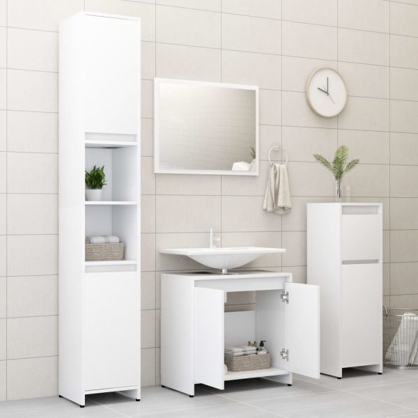 4 Piece Bathroom Furniture Set Engineered Wood