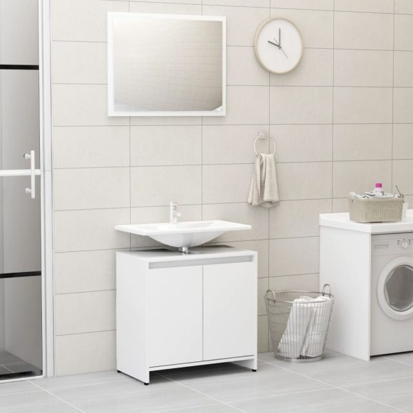 4 Piece Bathroom Furniture Set Engineered Wood – White