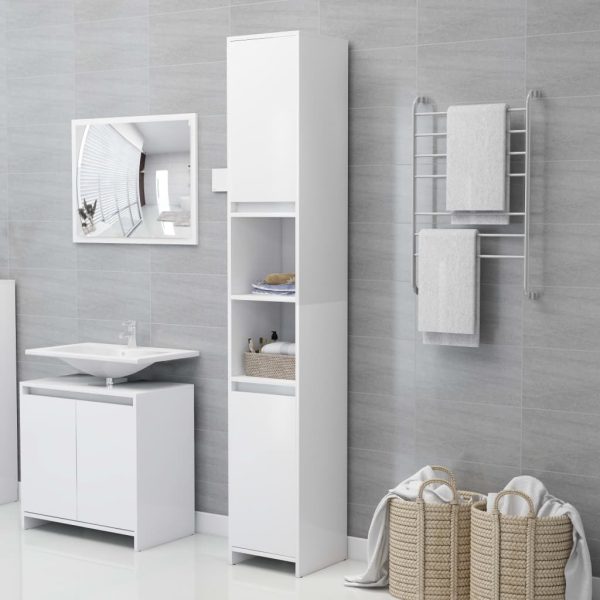 4 Piece Bathroom Furniture Set Engineered Wood – White