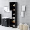 3 Piece Bathroom Furniture Set Engineered Wood – Black