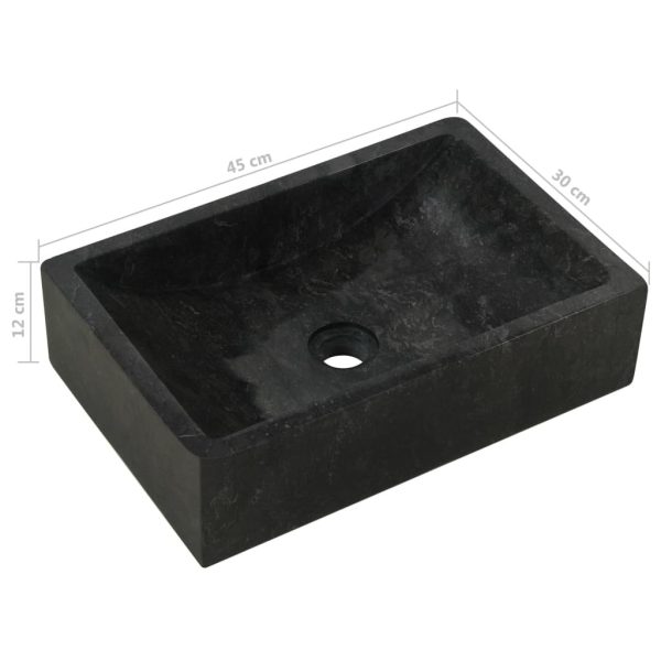 Bathroom Vanity Cabinet Solid Teak with Sink Marble – Black