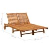 Garden Sun Lounger with Cushion Solid Acacia Wood – 200x123x85 cm, Grey