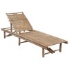 Garden Sun Lounger with Cushion Bamboo – Anthracite