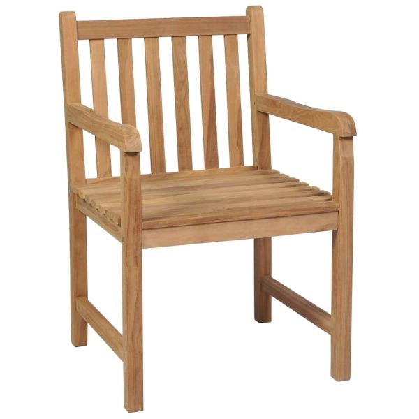 Garden Chairs with Cushions Solid Teak Wood