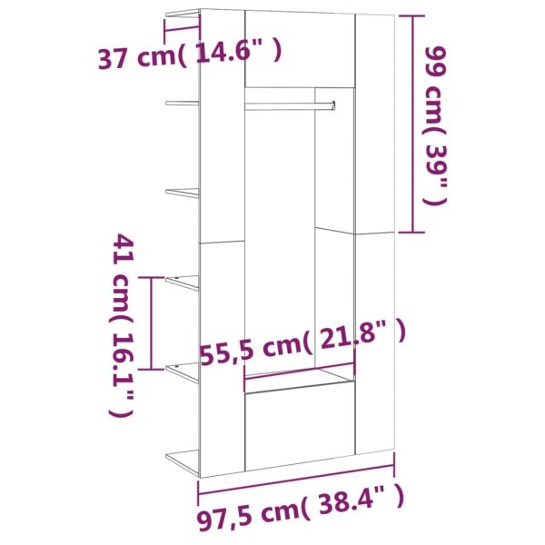 Hallway Cabinets 2 pcs Engineered Wood – Concrete Grey