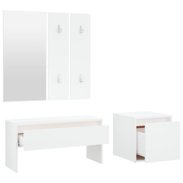 Hallway Furniture Set Engineered Wood – White