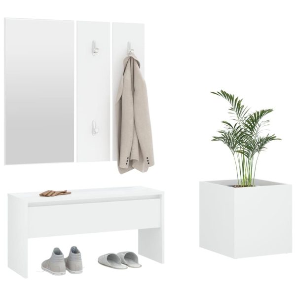 Hallway Furniture Set Engineered Wood – White