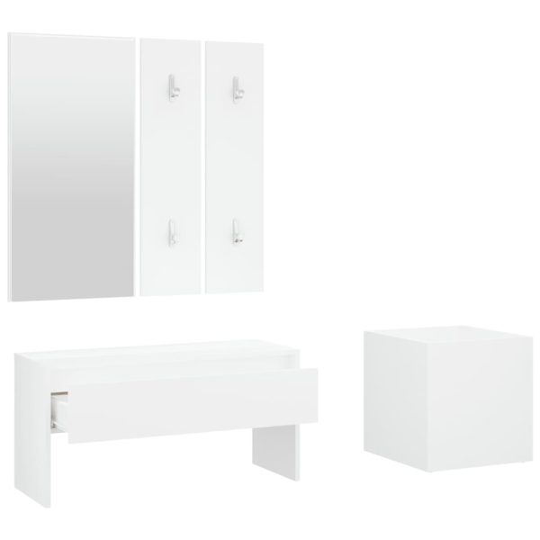 Hallway Furniture Set Engineered Wood – White